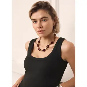 Mint Velvet Gold Tone Resin Chunky Beaded Necklace